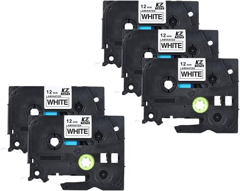 Eacam 5PCS Compatible Label Tape Replacement, 12mm * 8m Laminated Label Tape Compatible for Brother P-touch Label Printer PT-1010/PT-2100/PT-18R/PT-E200/PT-9500 Black on White - Image 5