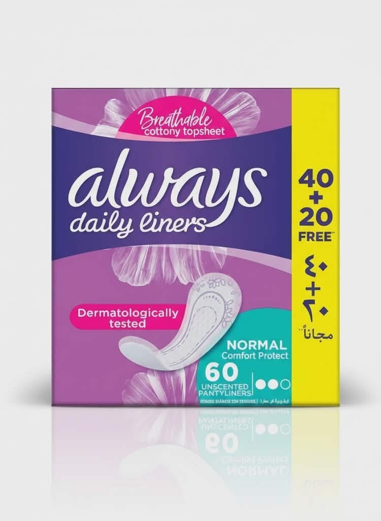 Always Daily Liners Normal Comfort Protect - 60 Pads - Image 1