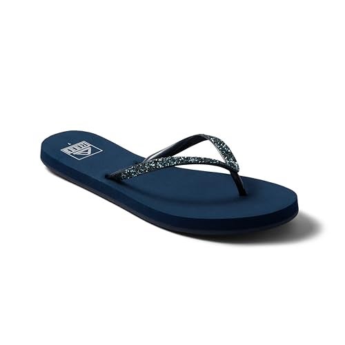 Reef Stargazer Womens Beach Flip Flop, Super Lightweight and Soft Footbed, Thin Glitter Strap, Mermaid, 8 - Image 3