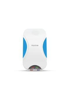 Polycab Intenso 5 litre 3KW Electric Instant Geyser Water Heater For Home Bathroom Efficient Heating Element Enhanced Safety Measures 5 years tank 2 years product warrantyWhite Blue