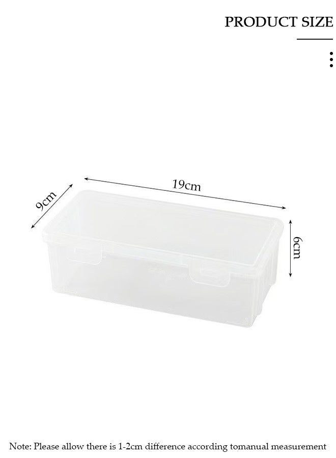 DUNISO 5 Pcs Large Capacity Transparent Storage Box with Hinged Lid ,Plastic Pencil Box with Lid Snap Closure– Pencil, Pen & Marker Organizer Case, Clear Plastic Container for School, Office & Craft Supplies, Desktop Stationery Storage - Image 2