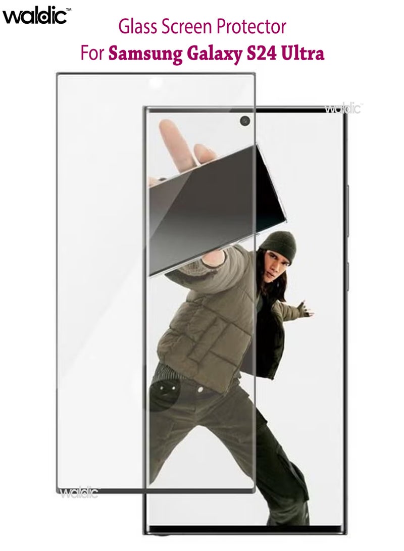 Waldic Samsung Galaxy S24 Ultra Screen Protector | Tempered Glass Compatible with Samsung Galaxy S24 Ultra | Screen Protector Full HD Quality Tempered Glass Anti-Scratch Edge to Edge Coverage with Easy Installation Kit - Black - Image 1