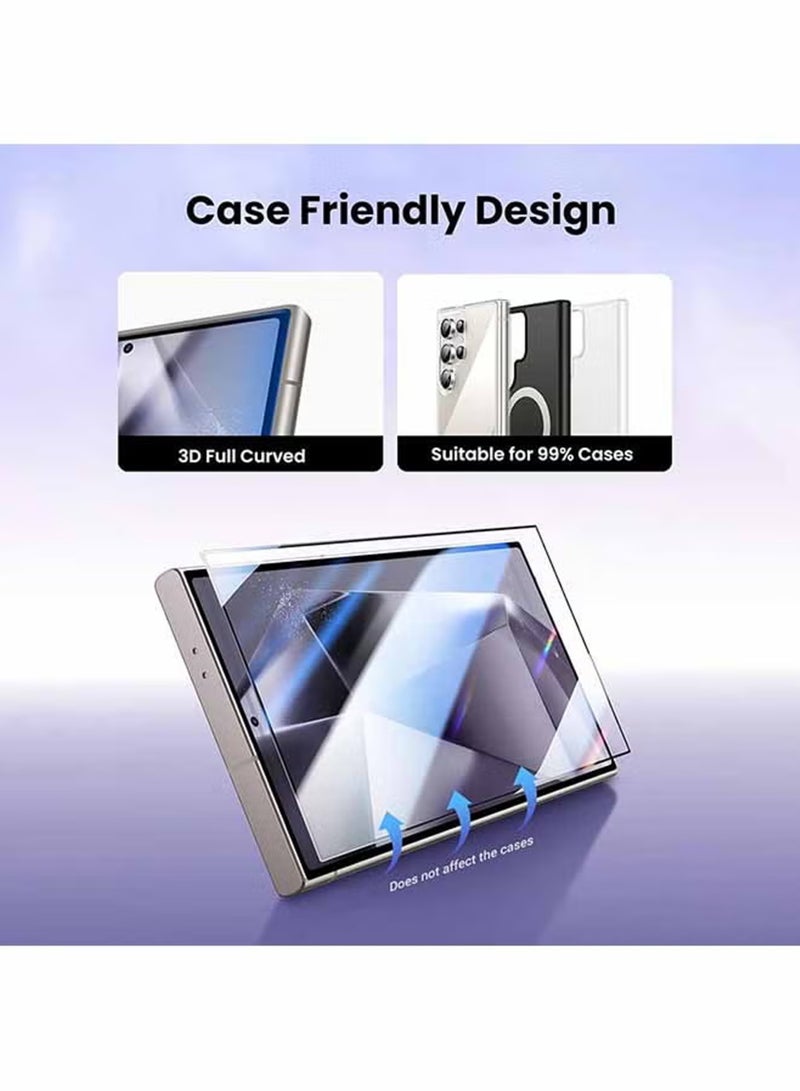 Waldic Samsung Galaxy S24 Ultra Screen Protector | Tempered Glass Compatible with Samsung Galaxy S24 Ultra | Screen Protector Full HD Quality Tempered Glass Anti-Scratch Edge to Edge Coverage with Easy Installation Kit - Black - Image 4