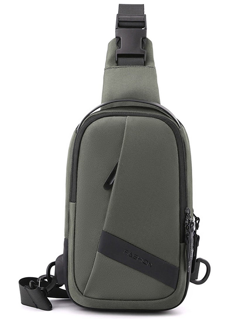 Qiccijoo Sling Bag Shoulder Bag Crossbody Backpack for Men Women Travel Hiking Bag with USB Charger Port Anti Theft Casual Daypack Multipurpose Chest Bag Beach Backpack(Grey) - Image 1