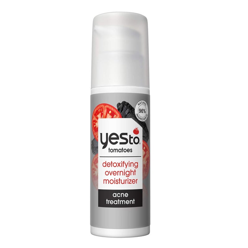 Yes To Tomatoes Detoxifying Overnight Moisturizer QuickAbsorbing Formula That Helps Exfoliate Skin  Prevent New Acne With Salicylic Acid  Charcoal Natural Vegan  Cruelty Free 17 Fl Oz