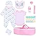 PEDOLLTREE 13 PCS Reborn Baby Doll Clothes Accessories Girl Accessories Outfit Pink Bassinet Set for 1722 Inch Reborn DollsNewborn Baby Girl Doll Clothes Blanket - Image 2