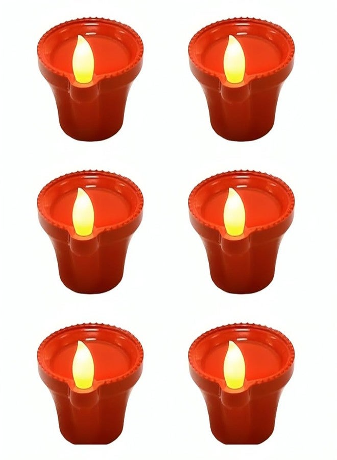 Desidiya® Water Sensor Diya Shape Diwali Night Lights Flameless & Smokeless LED Lights Warm Ambient Night Light for Diwali Festivals Decoration, New Year Home Decor/Mandir Decoration, Pack of 6 - Image 1