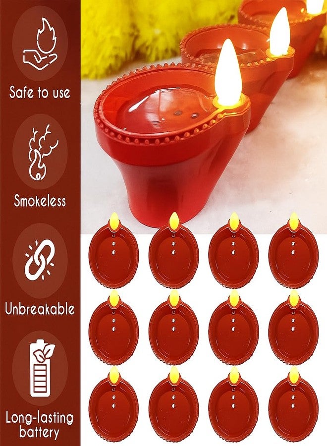 Desidiya® Water Sensor Diya Shape Diwali Night Lights Flameless & Smokeless LED Lights Warm Ambient Night Light for Diwali Festivals Decoration, New Year Home Decor/Mandir Decoration, Pack of 6 - Image 4