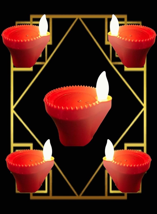 Desidiya® Water Sensor Diya Shape Diwali Night Lights Flameless & Smokeless LED Lights Warm Ambient Night Light for Diwali Festivals Decoration, New Year Home Decor/Mandir Decoration, Pack of 6 - Image 5
