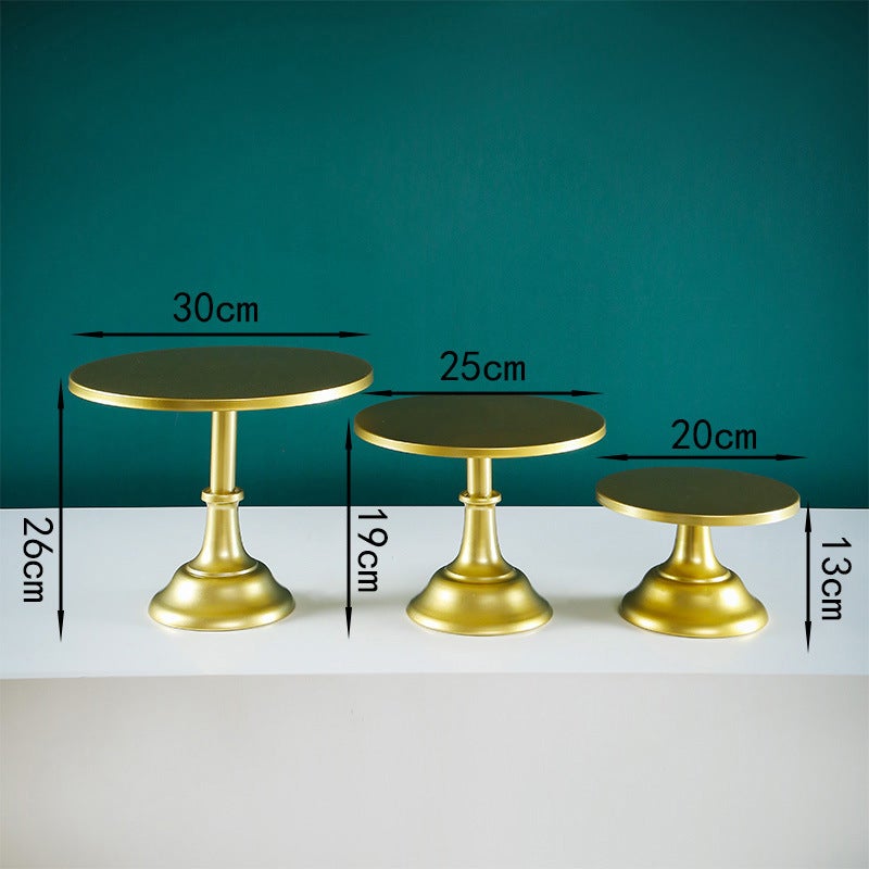 European-Style Metal Cake Stand Milk Tea Shop Dessert Dessert Goblet Tray Wedding Props Party Cake Tray Decoration