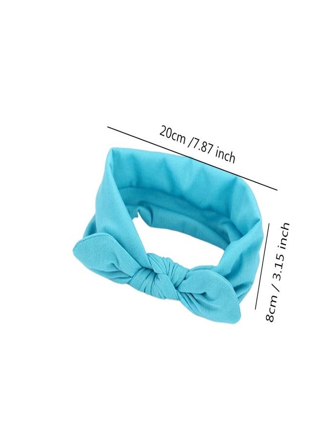 Jilukibo Elastic Turban Knotted Rabbit Hair Band Headband, Fashion Stretch Bow Head Wrap Hairband Headwear Hair Accessories (2 Pack, Green, Blue) - Image 2