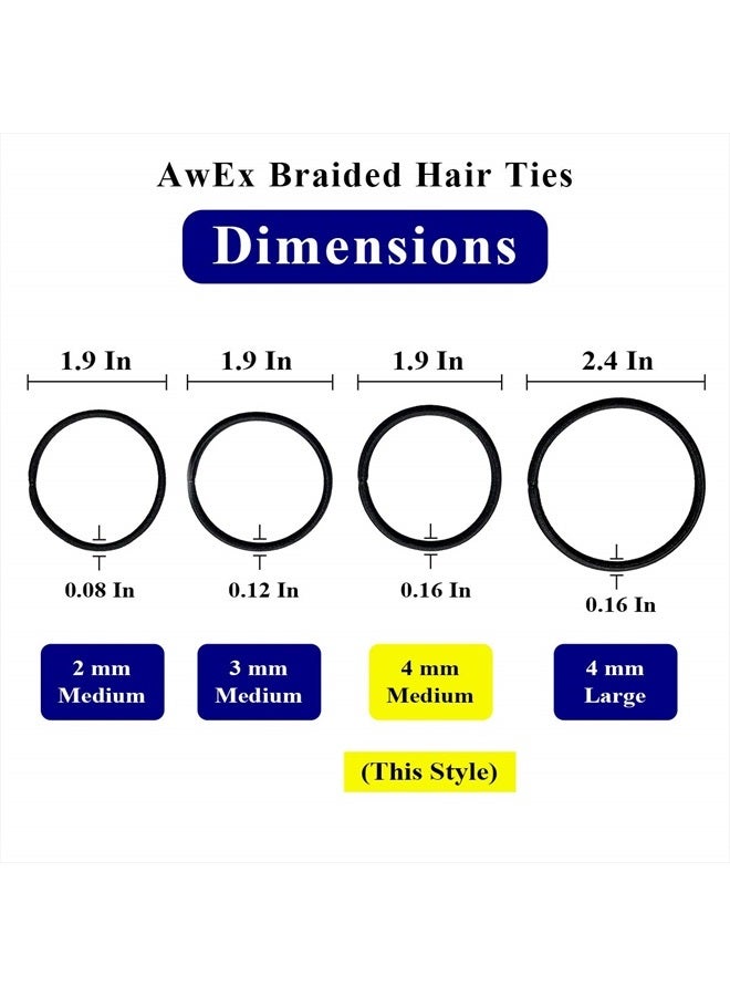 AwEx Strong Black Hair Ties,72 PCS,4 mm Regular Loop Hair Bands,No Metal Hair Elastics,No Pull Ponytail Holder - Image 5