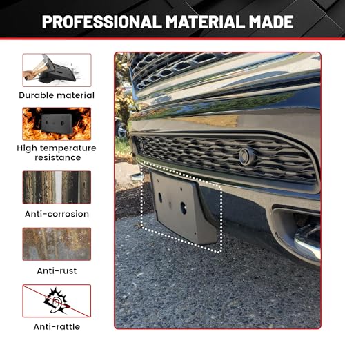 RED WOLF حامل لوحة ترخيص أمامي RED WOLF مناسب لسيارة دودج رام 1500 من 2019-2024 استبدال #68274215AE CH1068151 إطار حامل لوحة الترخيص لسيارات البيك أب مع براغي - Image 2