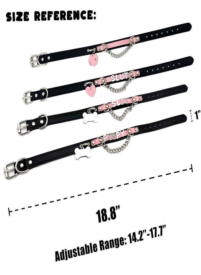 EverGlimp Leather Choker Collar Necklace For Women,Cute Skull Gothic Punk Rock Choker Necklace Collars, standard, Leather, No Gemstone - Image 5