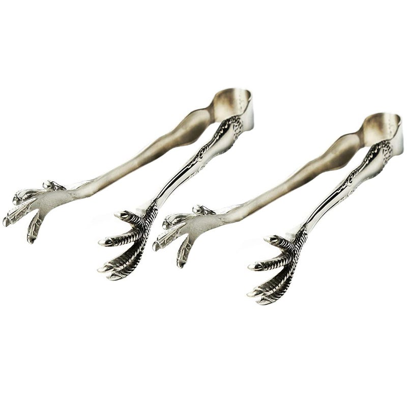 Massjoy 2 Pcs Bar Ice Hockey Special Eagle Claw Shape Ice Tongs Serving Tongs - Image 1