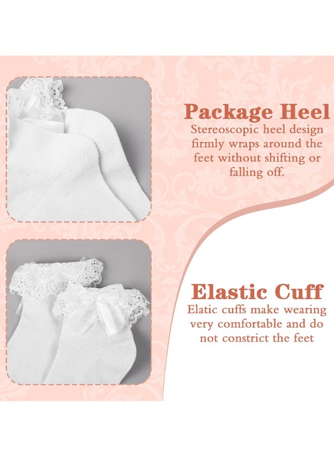 Cool White Ruffle Frilly Socks Women, Lace Socks For Women Ankle Ruffle, Comfortable And Breathable For All Seasons - Image 3
