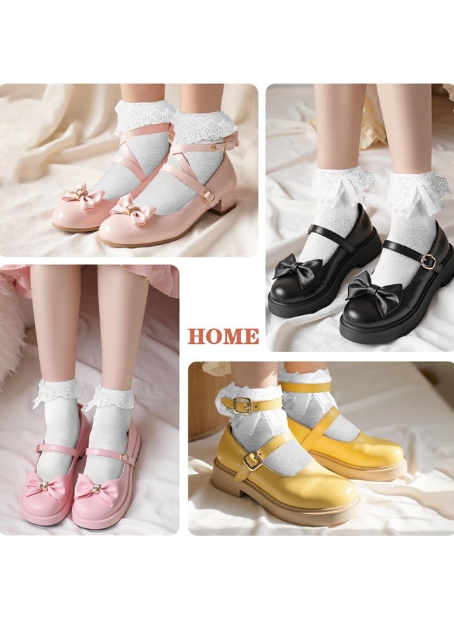 Cool White Ruffle Frilly Socks Women, Lace Socks For Women Ankle Ruffle, Comfortable And Breathable For All Seasons - Image 5