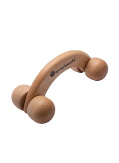 Onetech Onetech Wooden Handheld Roller Body Massager – Natural Wood 4-Point Roller for Muscle Relaxation & Stress Relief  - Image 1