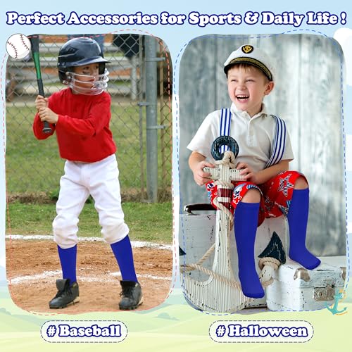 Sarfel Royal Blue Baseball Socks Youth Boys Kids Baseball Socks Kids 58 Royal Blue Softball Sock for Girls Youth Soccer Sock - Image 3