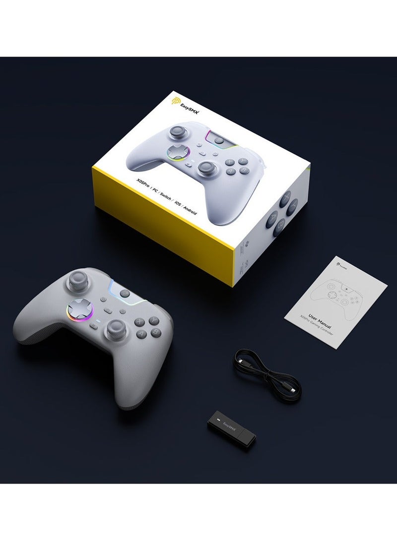 EasySMX Classic Gamepad EasySMX X05Pro Wireless Game Controller for PC/Switch/Steam/iOS/Android/Android TV BOX with Dual-Mode Impulse Triggers, Hall Joysticks, Ergonomic Skin-Like Grip, Quiet-Touch Low-Noise Buttons, 1000Hz Polling, 2 Programmable Buttons, RGB, 1000mAh Battery - Image 3