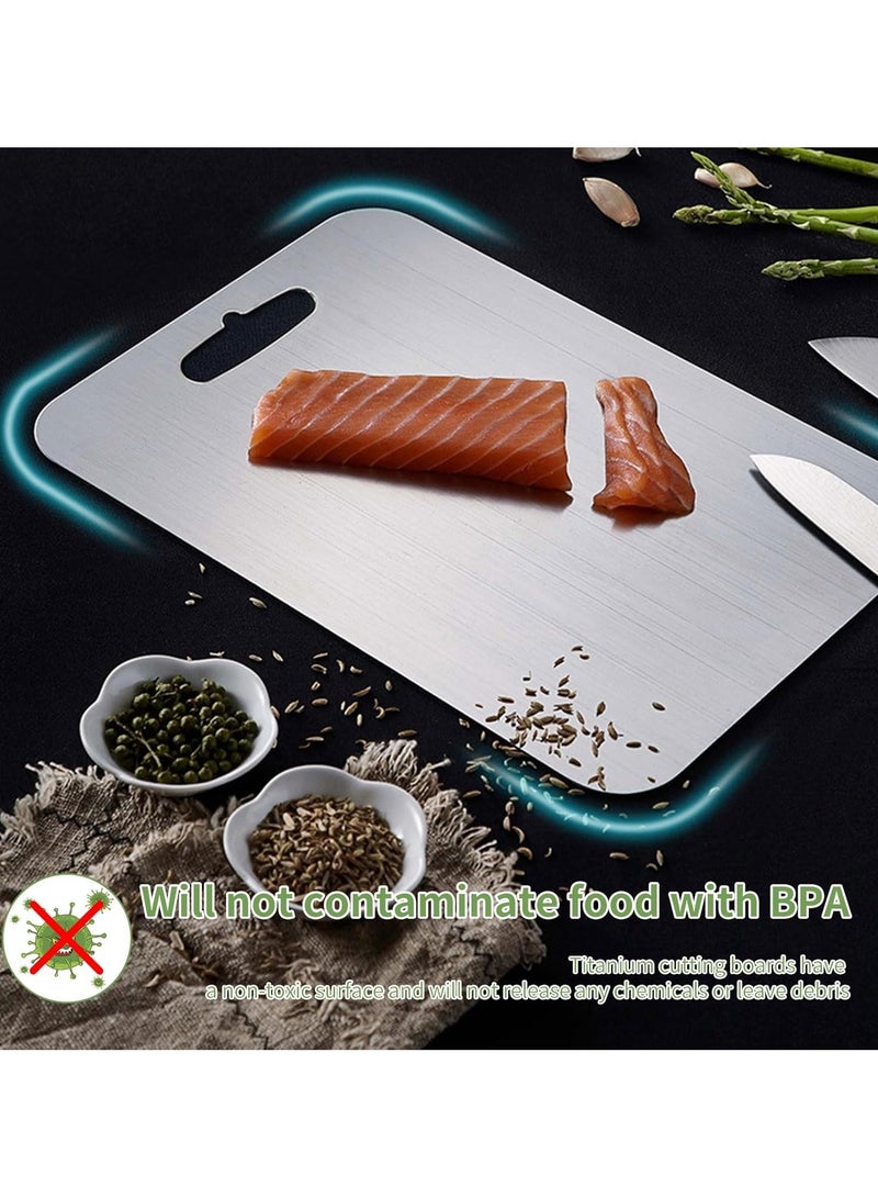 YQbest 304 Stainless Steel Cutting Boards for Kitchen, With Peeling Knife Set Perfect for Various Cooking Tasks. (15.5 * 11 inches) - Image 4