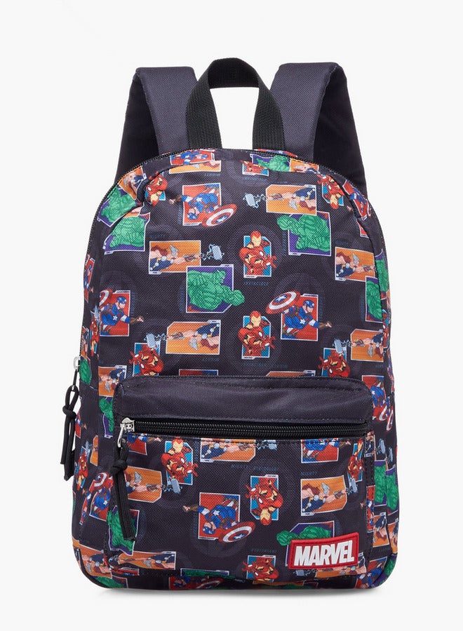 MARVEL Boys Avengers Print School Backpack with Adjustable Shoulder Straps and Zip Closure - 33x25x10 cm  - Image 1