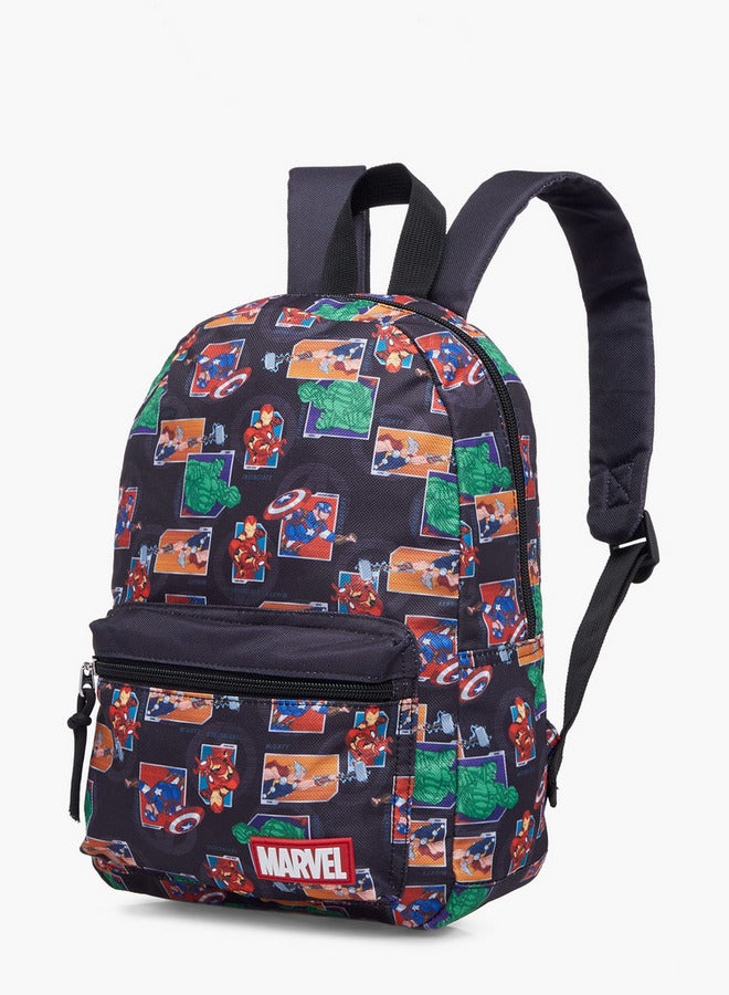 MARVEL Boys Avengers Print School Backpack with Adjustable Shoulder Straps and Zip Closure - 33x25x10 cm  - Image 2