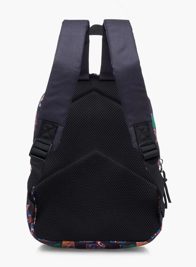 MARVEL Boys Avengers Print School Backpack with Adjustable Shoulder Straps and Zip Closure - 33x25x10 cm