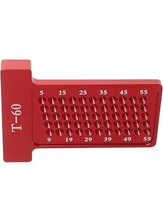 Woodworking Scriber T Type Ruler Alloy Marking Gauge Red Handheld Hole Positioning Tool For Carpentry Home Workshop - Image 1