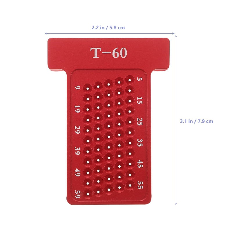 Woodworking Scriber T Type Ruler Alloy Marking Gauge Red Handheld Hole Positioning Tool For Carpentry Home Workshop - Image 3