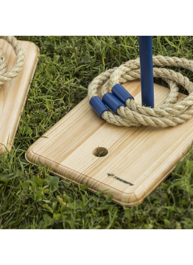 Triumph Sports - Sports Triumph Premium Wooden Quoit Set - Includes 2 Targets And 6 Sisal Rope Rings - Image 1