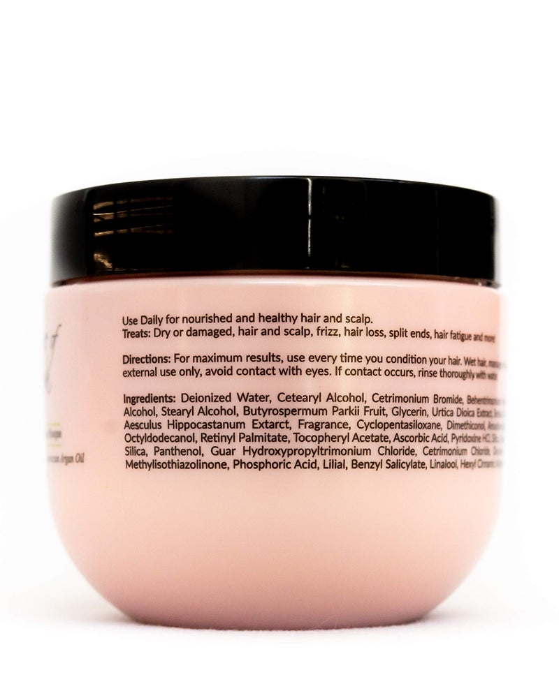 Essence Of Argan Renewing Deep Conditioning Hair Mask Infused with 100% Pure Moroccan Organic Argan Oil - Revitalizes Dry Damaged Hair- Hydrating Hair Mask - All Hair Types (236ml/8oz) - Image 4