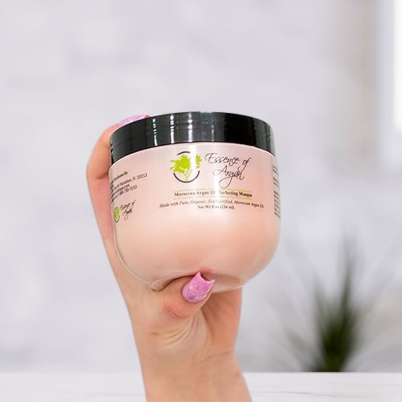 Essence Of Argan Renewing Deep Conditioning Hair Mask Infused with 100% Pure Moroccan Organic Argan Oil - Revitalizes Dry Damaged Hair- Hydrating Hair Mask - All Hair Types (236ml/8oz) - Image 2