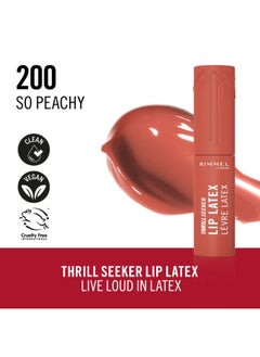 RIMMEL LONDON Thrill Seeker Lip Latex - 200 - So Peachy, 6ml  - Image 3