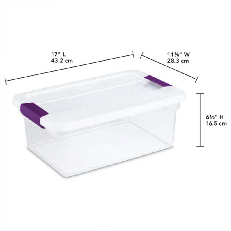 STERILITE 15 Qt ClearView Latch Storage Box, Stackable Bin with Latching Lid, Plastic Container to Organize Shoes in Closet, Clear Base, Lid (Pack of 12) - Image 3