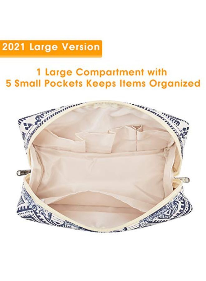 Narwey Makeup Bag Zipper Pouch Travel Cosmetic Organizer For Women And Girls (Large, Elephant) - Image 4