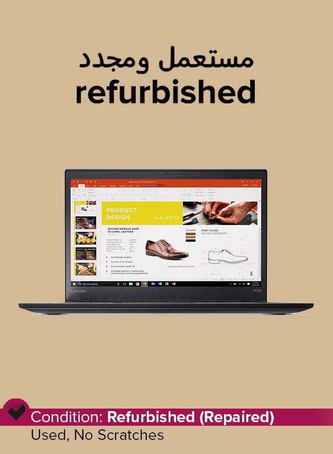Refurbished - Thinkpad T470S Laptop With 14-Inch Display,Intel Core i5 Processor/7th Gen/8GB RAM/256GB SSD/Intel HD Graphics 620 English Black