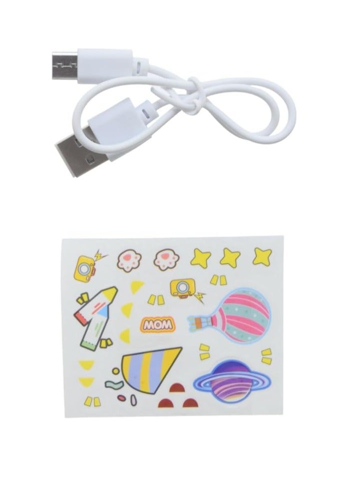 أباجوره ليد إضاءة 3 مستويات وحصالة للأطفال معها شاحن USB لون أخضر * كريمي...  - Image 4