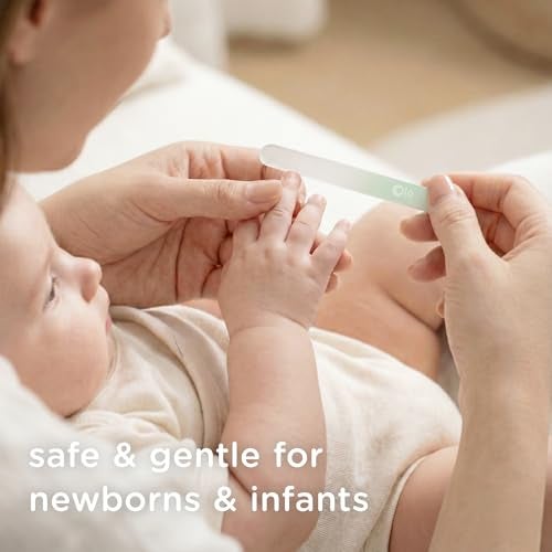 Olababy Glass Nail File for Newborns & Infants 2pk (Mint) | Safe Glass Fingernail Filer with Travel Case - Image 2