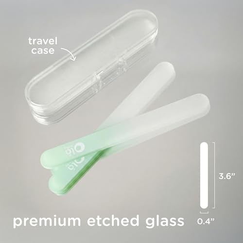 Olababy Glass Nail File for Newborns & Infants 2pk (Mint) | Safe Glass Fingernail Filer with Travel Case - Image 3