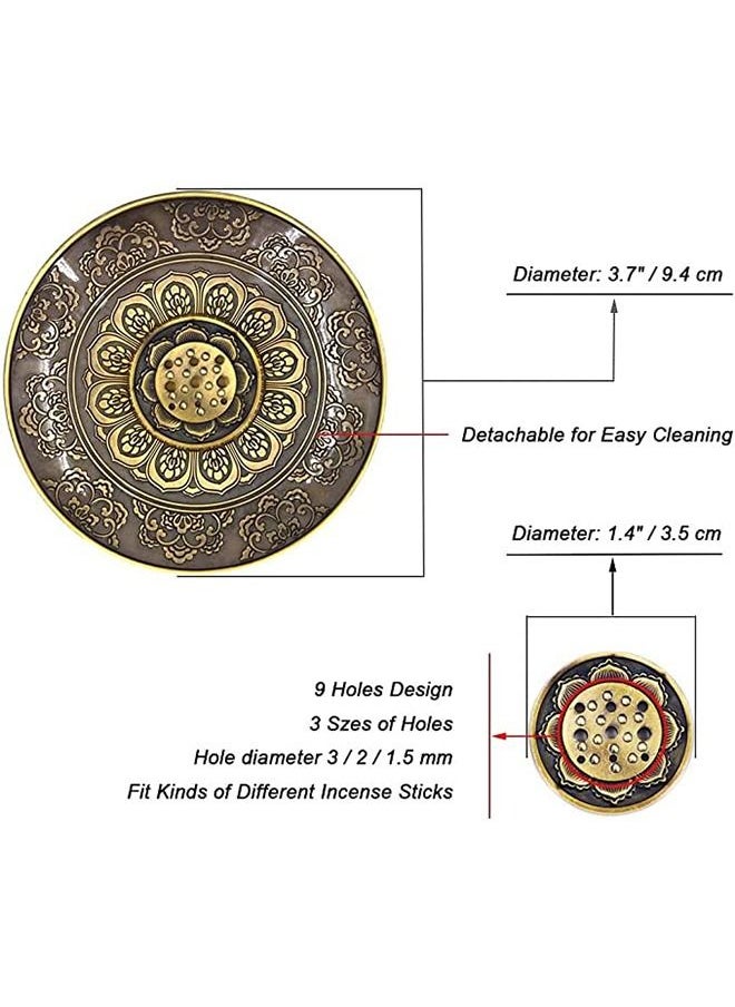 Haidue - Incense Stick Holder Brass Incense Burner 9 Incense Holes - Image 1