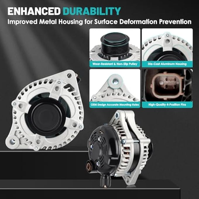 Farrme 11391 Car Alternator 12V 130 Amp, 6-Groove Pulley Fit for Honda Pilot Odyssey Ridgeline, for Acura TL RL ZDX TSX MDX V6 3.5L 3.7L Automotive Replacement Alternators 104210-5920,31100-RGW-A01 - Image 5