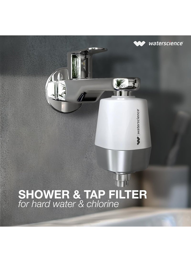 WaterScience WaterScience CLEO Hard Water Softener for Tap and Shower Shower Filter for Bathroom Hard Water Filter for Tap for BorewellTanker Water CLEOSFU717  - Image 2