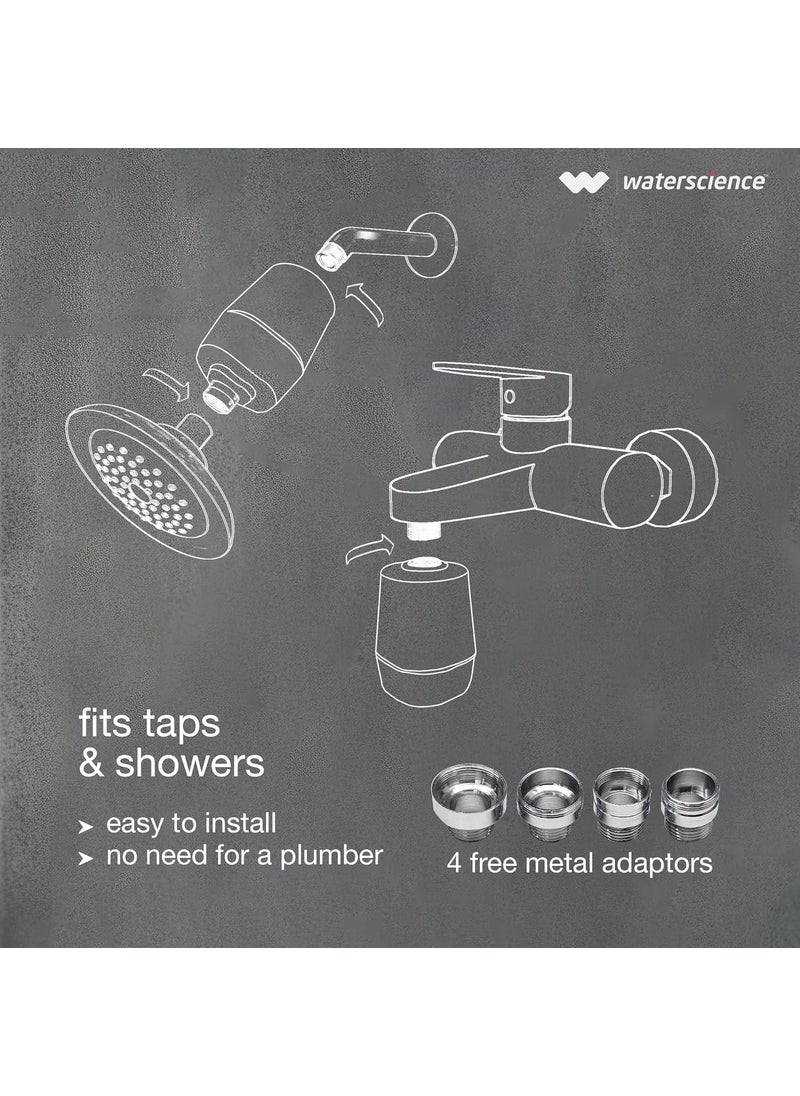 WaterScience WaterScience CLEO Hard Water Softener for Tap and Shower Shower Filter for Bathroom Hard Water Filter for Tap for BorewellTanker Water CLEOSFU717  - Image 5