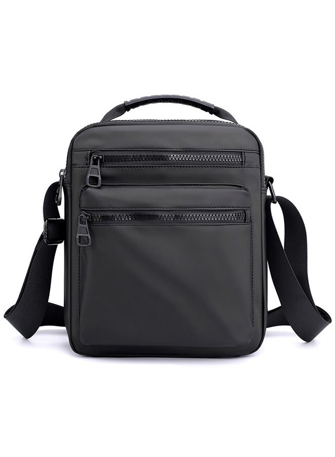 Ultralight Men'S Messenger Bag | Multi-Compartment Oxford Nylon Messenger Bag | Adjustable Shoulder Strap | Waterproof | Daily Commuting Essential | Multifunctional Casual Shoulder Sports Bag | Fashionable Black - Image 1