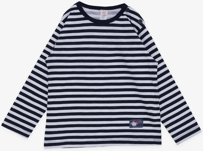 بريز Baby Boy Long Sleeve T-Shirt with Patchwork Hat Puppy Printed 9 Months-3 Years, Navy Blue