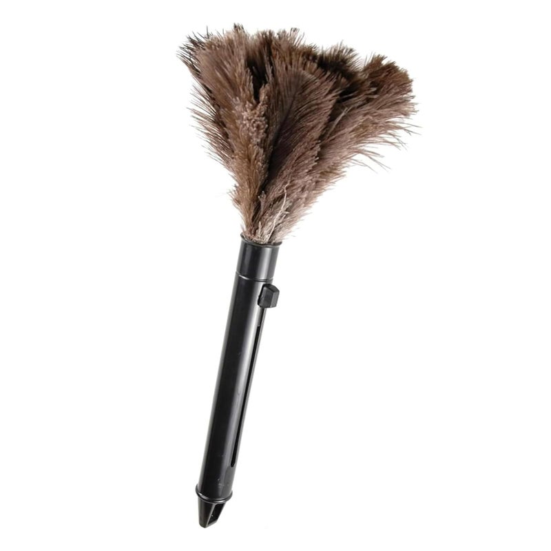 FeelfunFeather Retractable Feather Duster-Genuine Ostrich Feathers,Anti-Static,Reusable Eco-Friendly Handheld Cleaning for Keyboard,Home,Car,Office(10 to 15 Inches) 1 Pack - Image 1