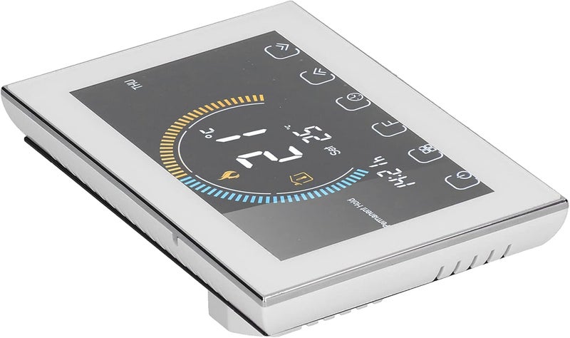 مفتاح ترموستات ذكي مع شاشة تعمل باللمس LCD، جهاز تحكم في درجة الحرارة، تيار متردد من 95 إلى 240 فولت، قدرة استيعابية تصل إلى 5 أمبير، قابل للبرمجة لست فترات، وحدات درجة حرارة قابلة للتخصيص، ذاكرة لحالات انقطاع التيار الكهربائي (BHT-8000GB، لون أبيض) - Image 4
