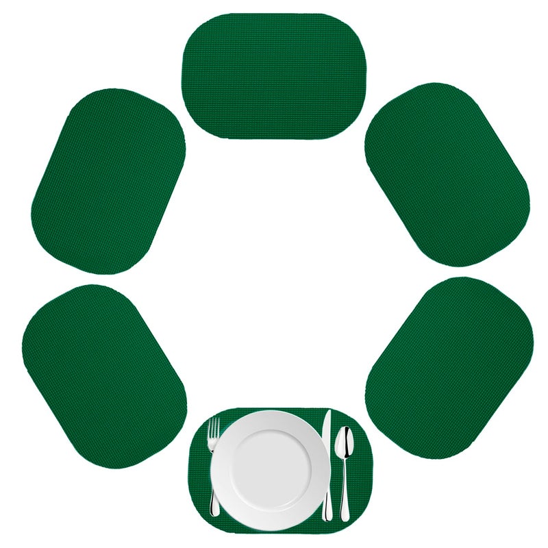 Kraftware Fishnet Oval Placemat for Any Outdoor Table Hunter Green Set of 6 Small