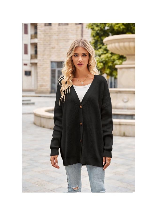 Generic - Autumn Women's Solid Color Button Long Sleeve Cardigan - Image 1